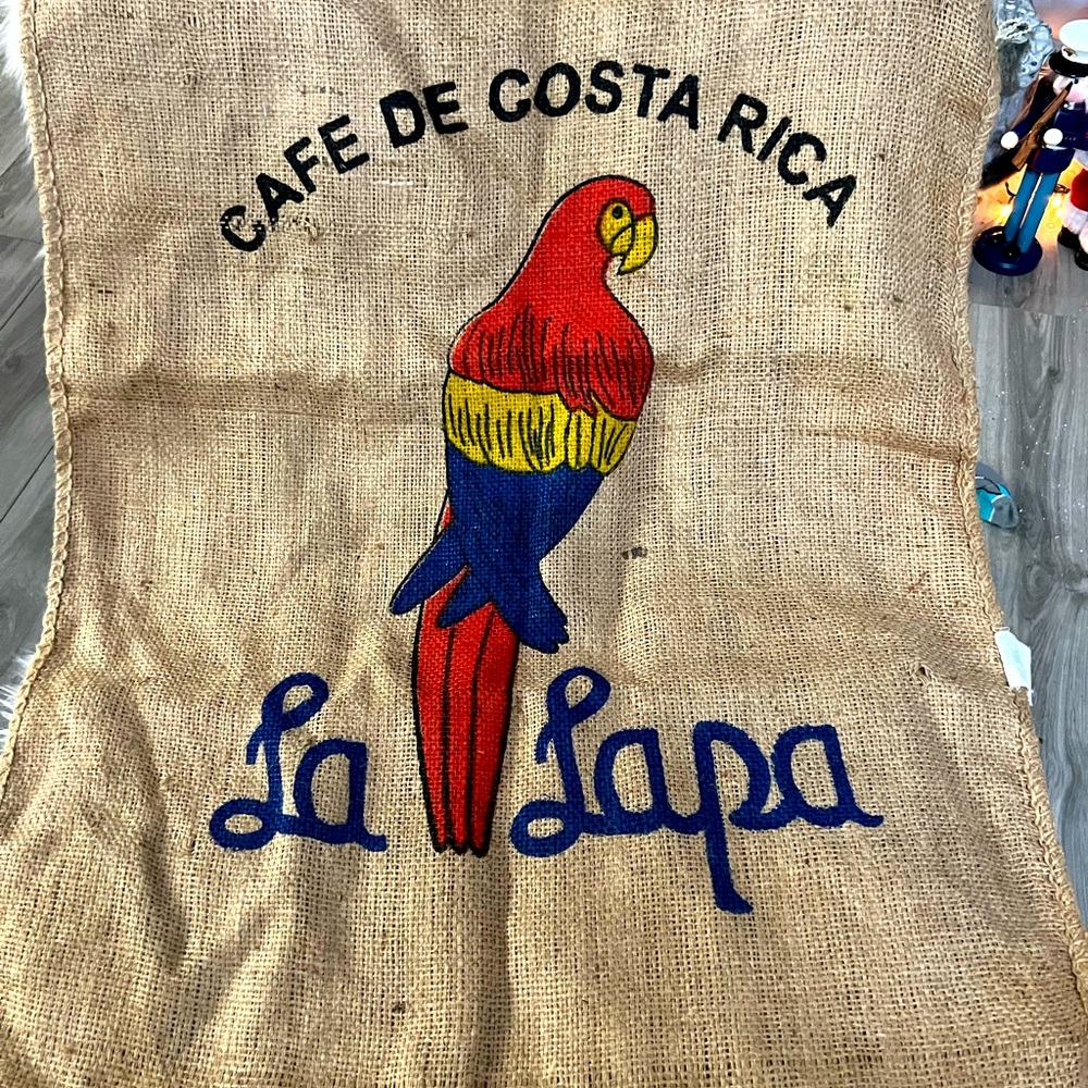La Lapa Coffee Bean Burlap bag 42” tall 28” wide RARE FIND